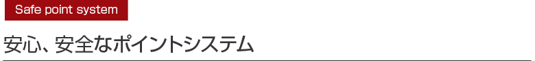 安心、安全なポイントシステム